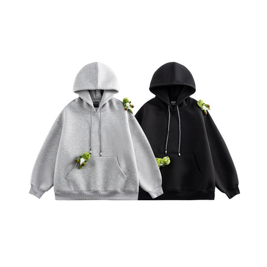 Unisex Oversize-Kapuzenpullover aus French-Terry mit Kängurutasche und abnehmbaren Plüschanhänger Nord Taschen
