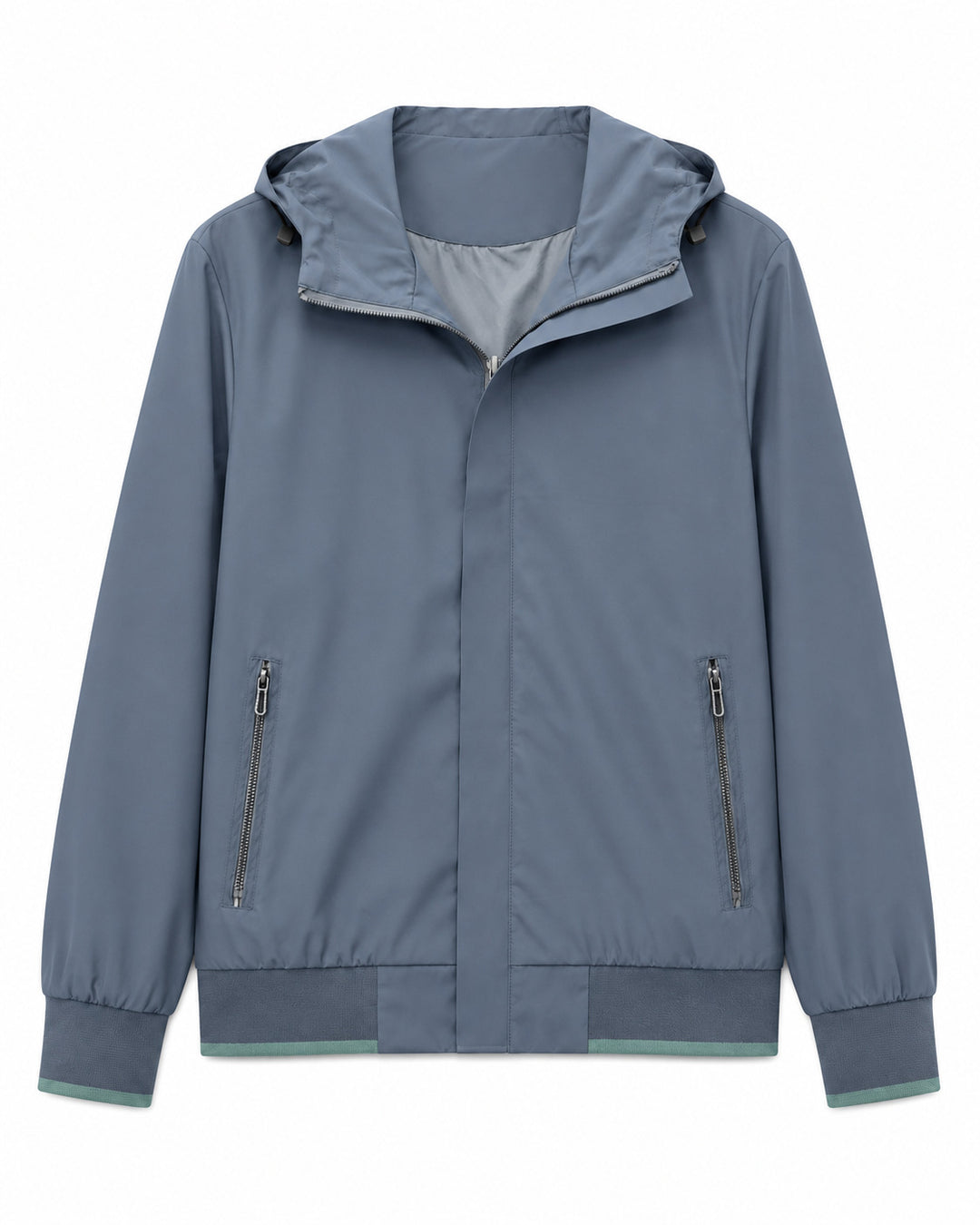 Herren Kapuzen-Blouson Leichter Windbreaker mit geripptem Saum und verdeckter Reißverschlussleiste Nord Taschen