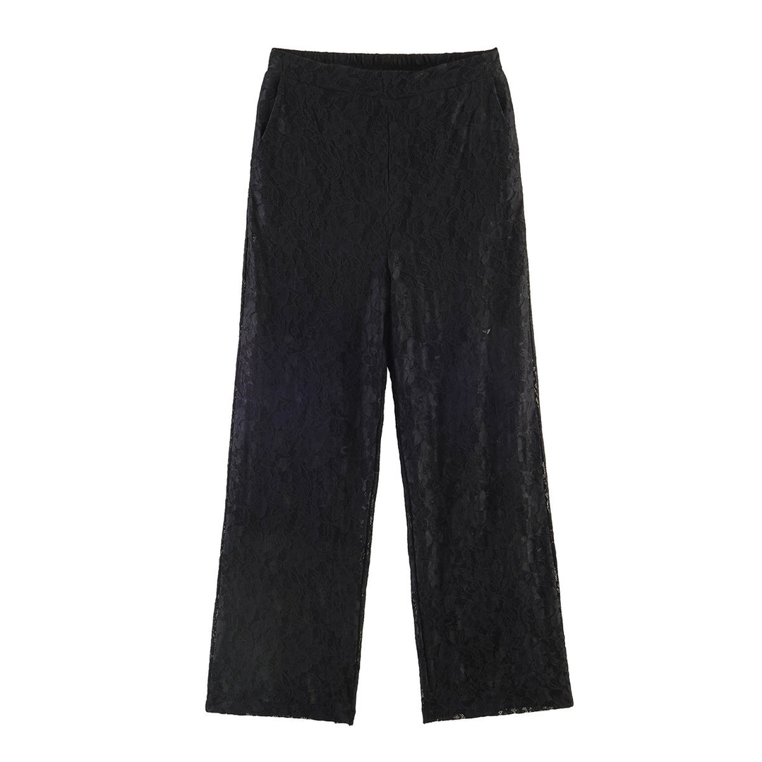 Damen Hochelastische Spitzenhose mit weitem Bein und hoher Taille Nord Taschen
