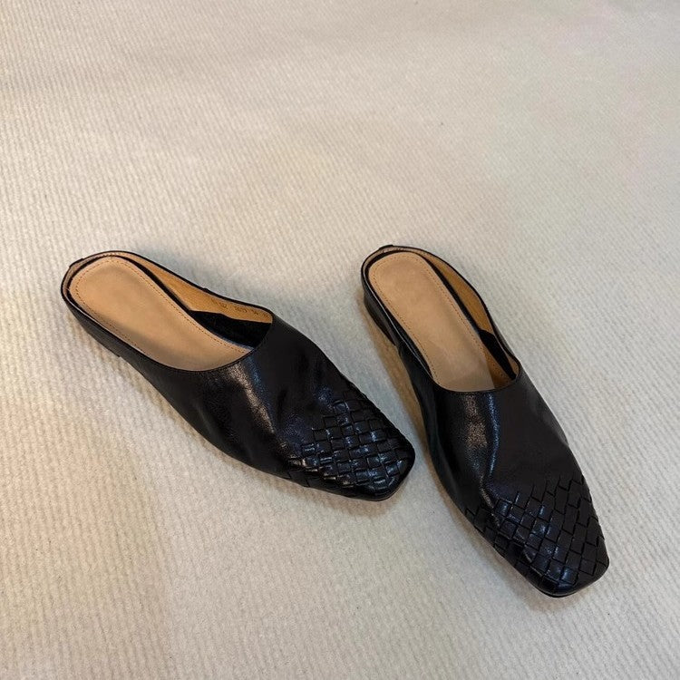 Damen Mules mit geflochtenem Design und bequemer Sohle