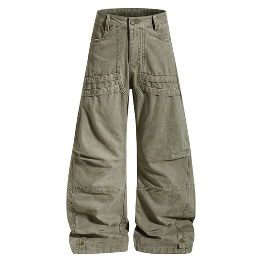 Damen Weite High‑Waist Cargo‑Hose mit verstärkten Kniepaneelen und verstellbarem Saum Nord Taschen