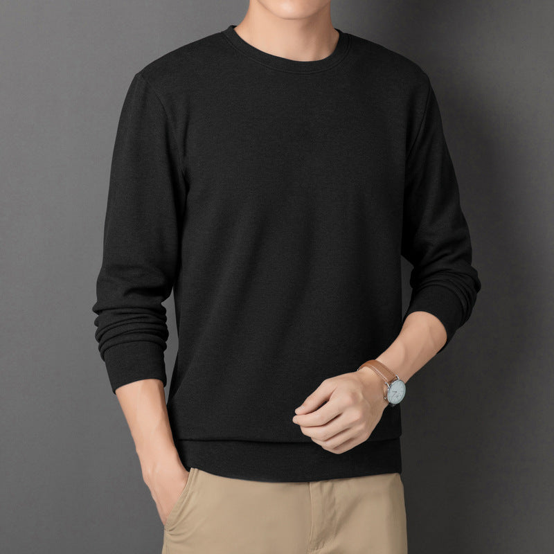 Herren Feines Rundhals-Sweatshirt aus Baumwollmix mit Regular-Fit und Rippbündchen Nord Taschen