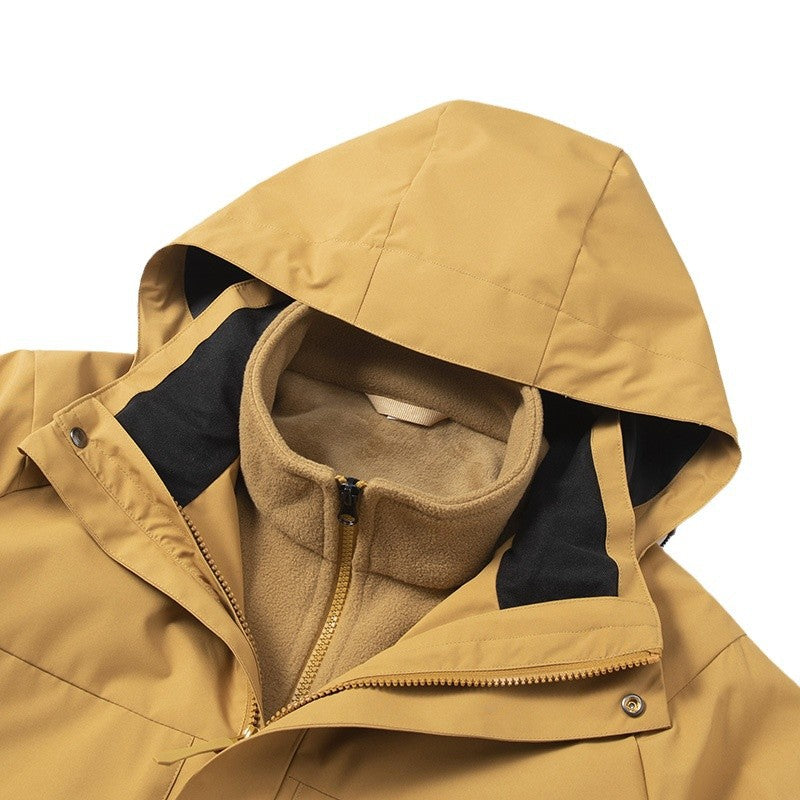 Herren Wasserdichte Softshell-Outdoorjacke mit verschweißten Nähten, taktischen Brusttaschen und verstellbarer Kapuze Nord Taschen