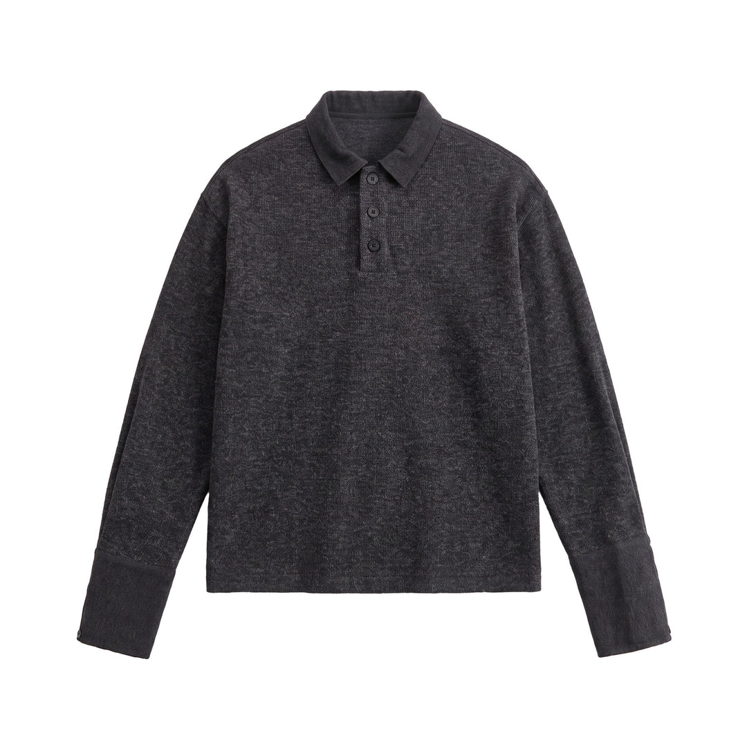 Unisex Boxy‑Polo‑Sweatshirt mit Kontrastkragen und verlängerten Ärmelbündchen Nord Taschen