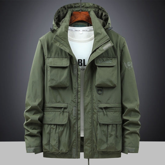 Herren Utility-Parka mit Multifach-Taschen, Kapuze und D-Ring Nord Taschen