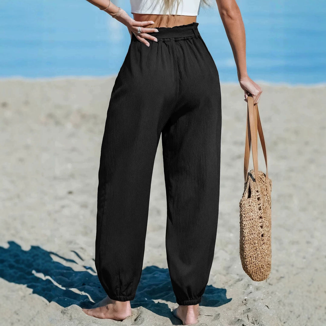 Damen Weite, lässige Strandhose Nord Taschen