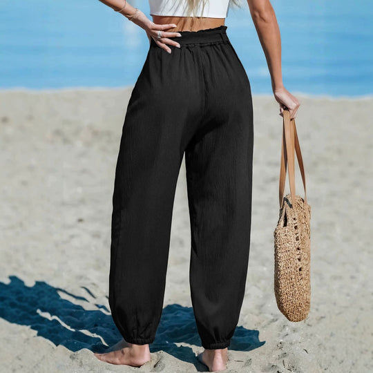 Damen Weite, lässige Strandhose Nord Taschen