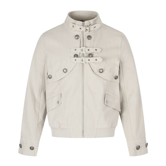 Damen Kurzblouson im Boxy‑Schnitt mit Stehkragen, Schnallenriegeln und Pattentaschen Nord Taschen