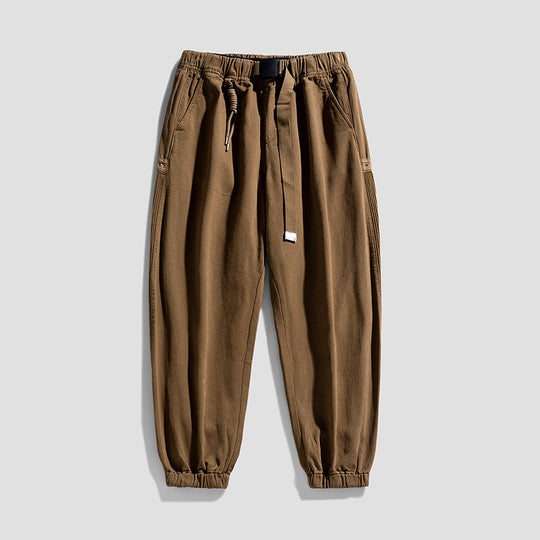 Herren Urbaner Relaxed-Jogger im Canvas‑Look mit verstellbarem Webgürtel und Utility‑Nähten Nord Taschen