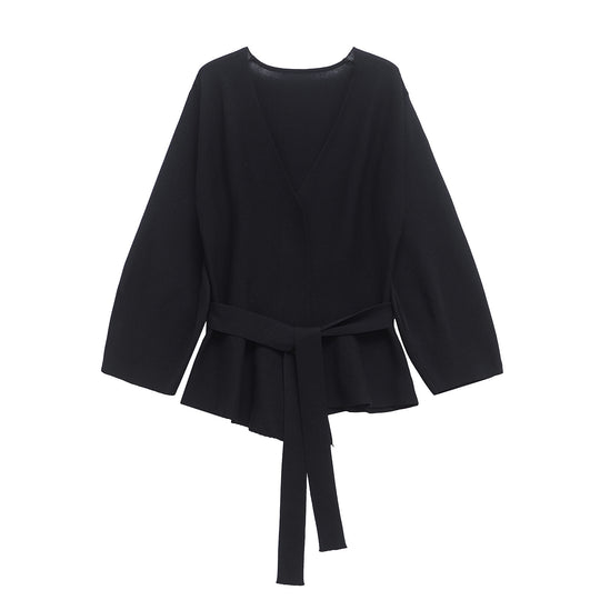 Damen Wickeljacke mit Taillengürtel und Volant-Saum Nord Taschen