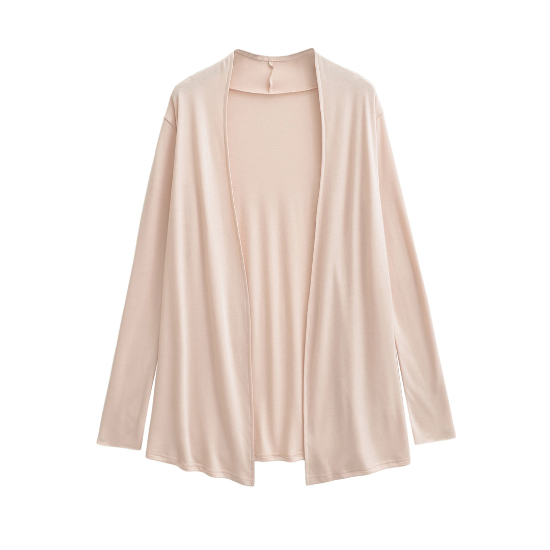 Damen Offener fließender Jersey-Cardigan mit Wasserfallkante Nord Taschen