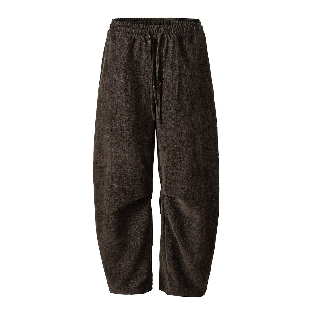 Damen Locker geschnittene Cropped-Hose mit hohem elastischem Bund und Kordelzug aus strukturierter Leinenmischung Nord Taschen