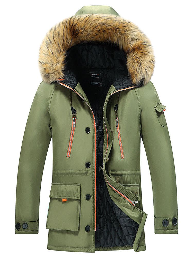 Herren Urbaner Winterparka im Fieldstil mit abnehmbarem Kunstfellbesatz und multifunktionalen Taschen Nord Taschen