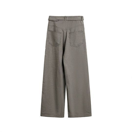 Damen Weite High‑Waist Culotte‑Hose mit Bindegürtel und Glencheck‑Muster Nord Taschen