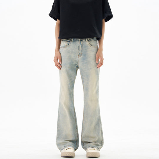 Damen Bodenlange Flared-Denim-Jeans mit extra weitem Bein und niedriger Bundlinie Nord Taschen