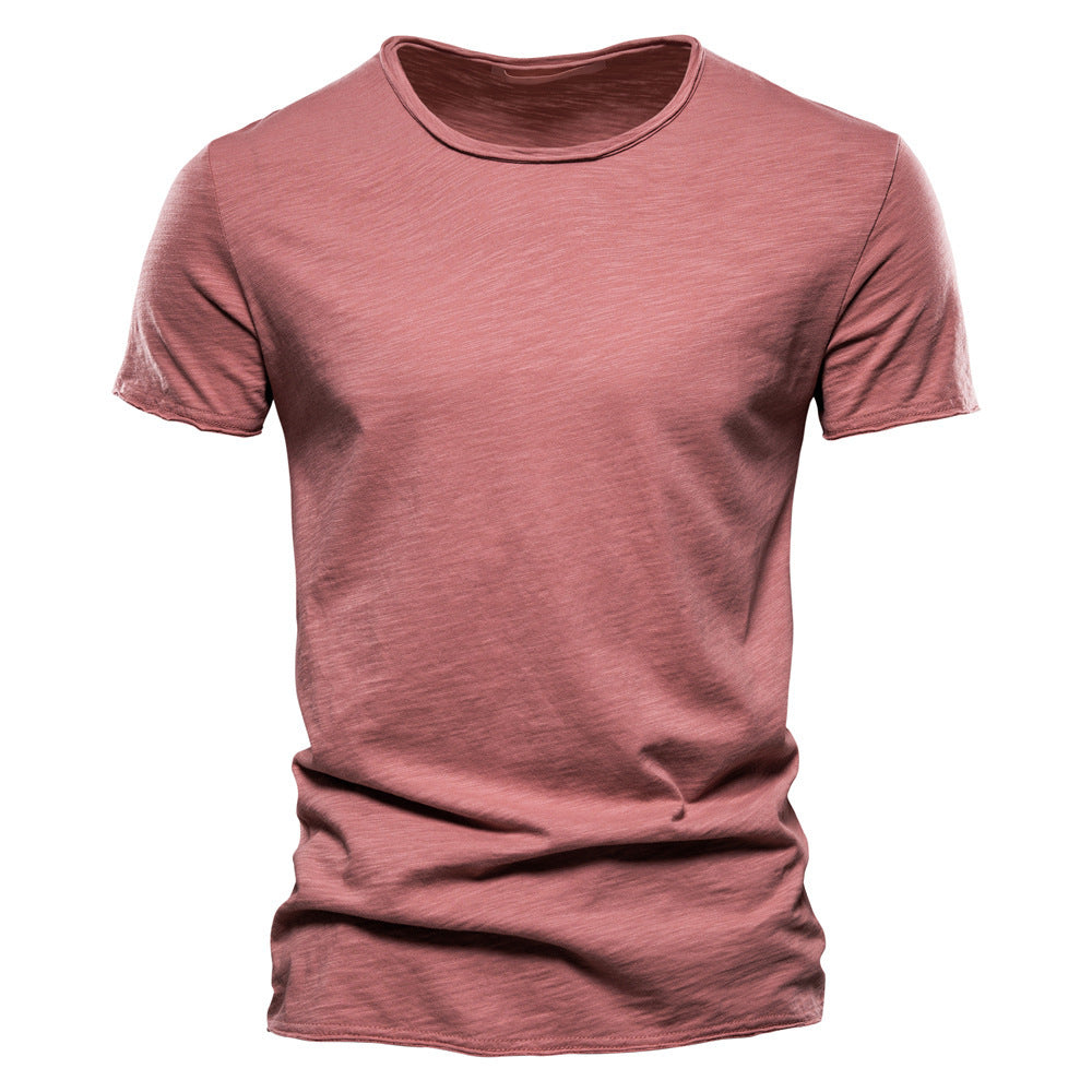 Herren nan leichtes Baumwolljersey Kurzarmshirt mit V-Ausschnitt und schmaler Passform