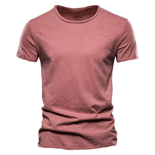 Herren nan leichtes Baumwolljersey Kurzarmshirt mit V-Ausschnitt und schmaler Passform