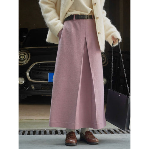 Damen Midirock mit hohem Bund und zentraler Kellerfalte Nord Taschen