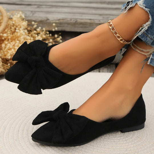 Damen Ballerinas mit eleganter Schleifenapplikation und spitzem Zehenbereich