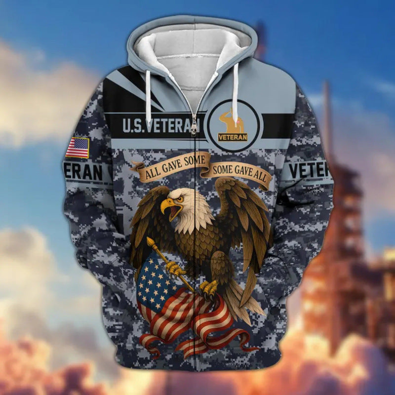 Herren Kapuzensweater mit amerikanischem Veteranenmotiv Nord Taschen