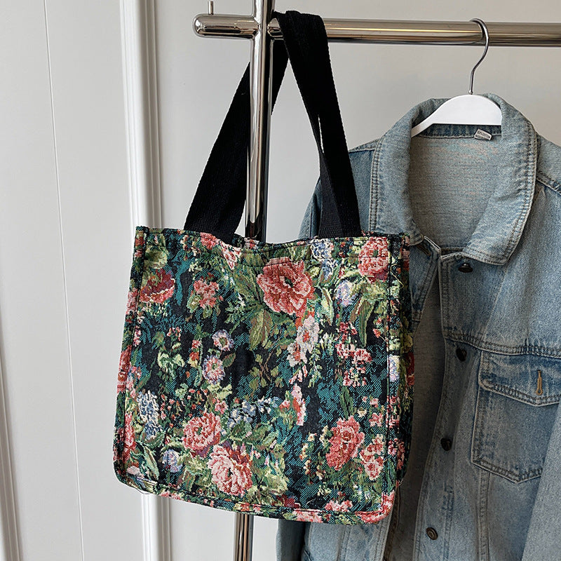 Damen Einkaufstasche im floralen Jacquard-Design Nord Taschen