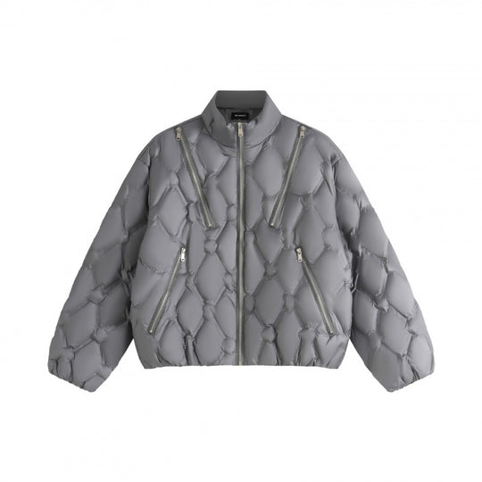 Unisex Kurz geschnittene Steppjacke im Boxy-Schnitt mit Diamantsteppung und schrägen Reißverschlusstaschen Nord Taschen