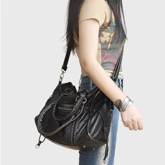 Damen Handtasche aus hochwertigem Kunstleder mit praktischen Reißverschlussfächern Nord Taschen