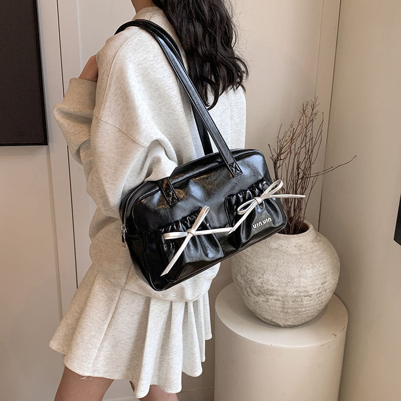 Damen elegante Glanz-Handtasche Nord Taschen