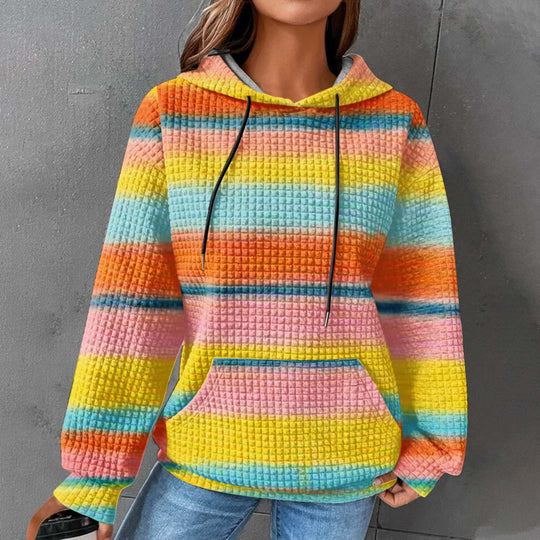 Damen Modischer Kapuzenpullover im Karodesign Nord Taschen