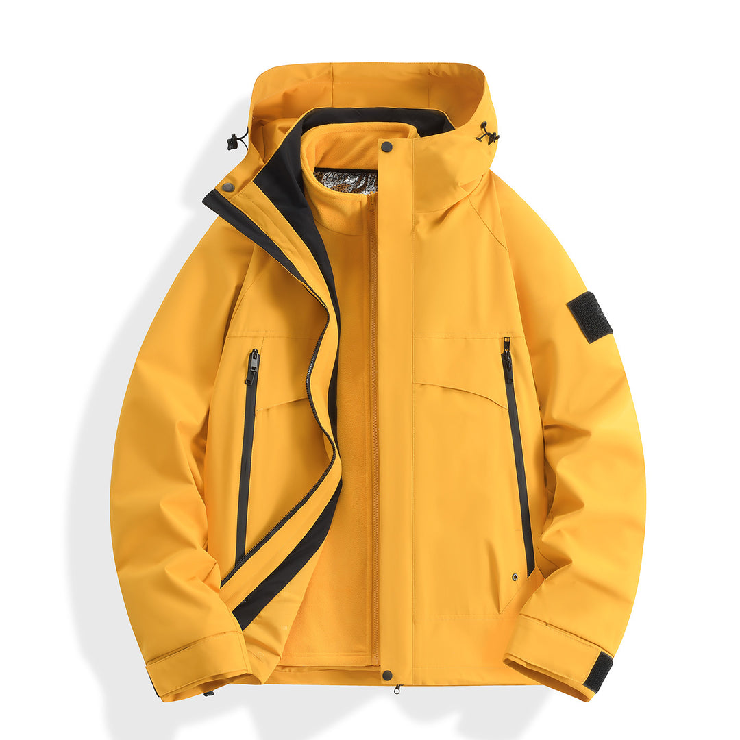 Damen wasserdichter modularer Parka mit abnehmbarer Fleece-Innenjacke und technischer Kapuze Nord Taschen