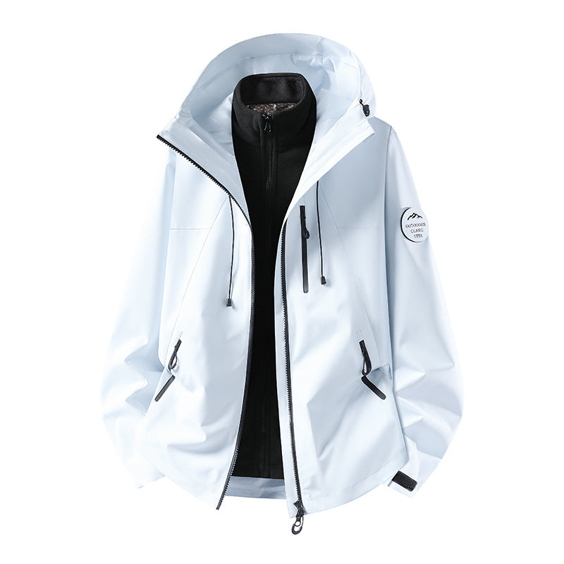Herren Zweiteilige wasserdichte Outdoorjacke mit abnehmbarer Fleece‑Innenjacke und versiegelten Nähten Nord Taschen