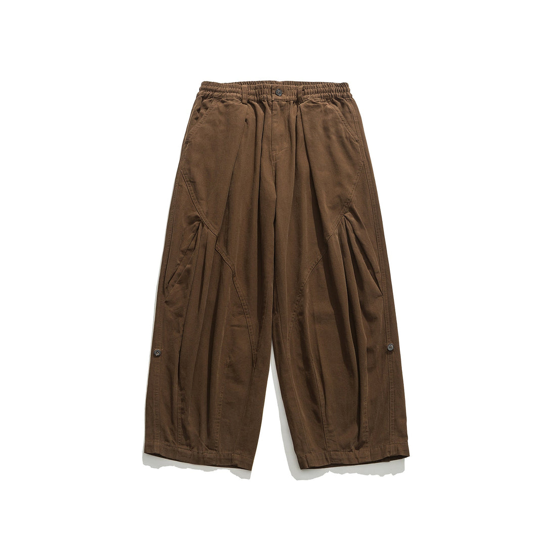 Damen weite Utility-Cargohose mit Gummibund und dekorativen Falten Nord Taschen