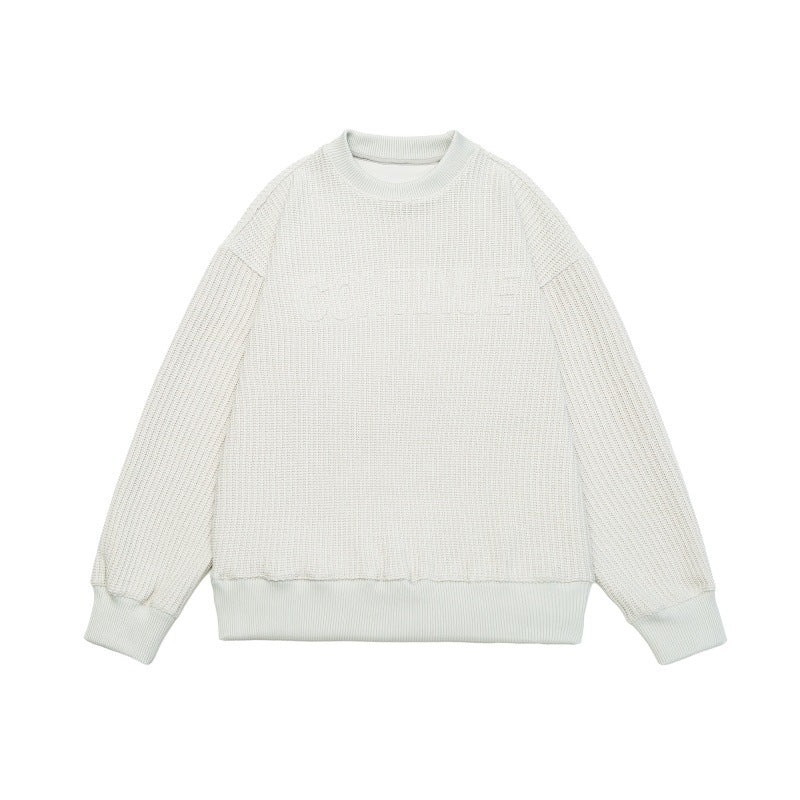 Unisex Boxy‑Strickpullover mit grober Rippenstruktur und Rundhalsausschnitt Nord Taschen
