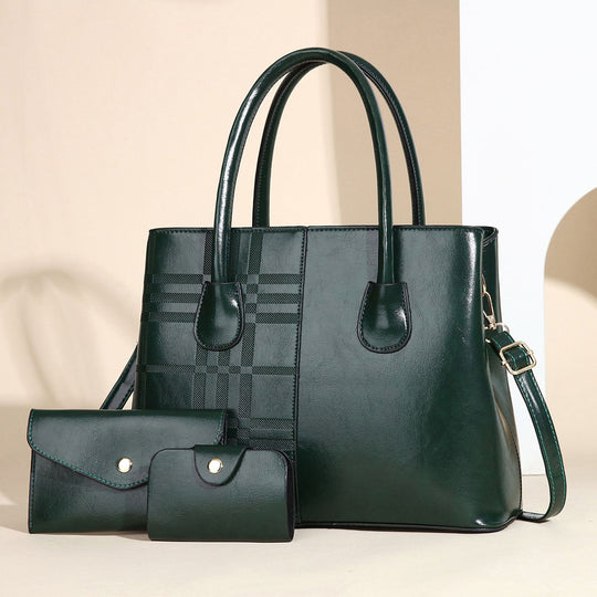 Damen elegante Tote-Handtasche mit abnehmbarer Clutch und Zusatzportemonnaie Nord Taschen