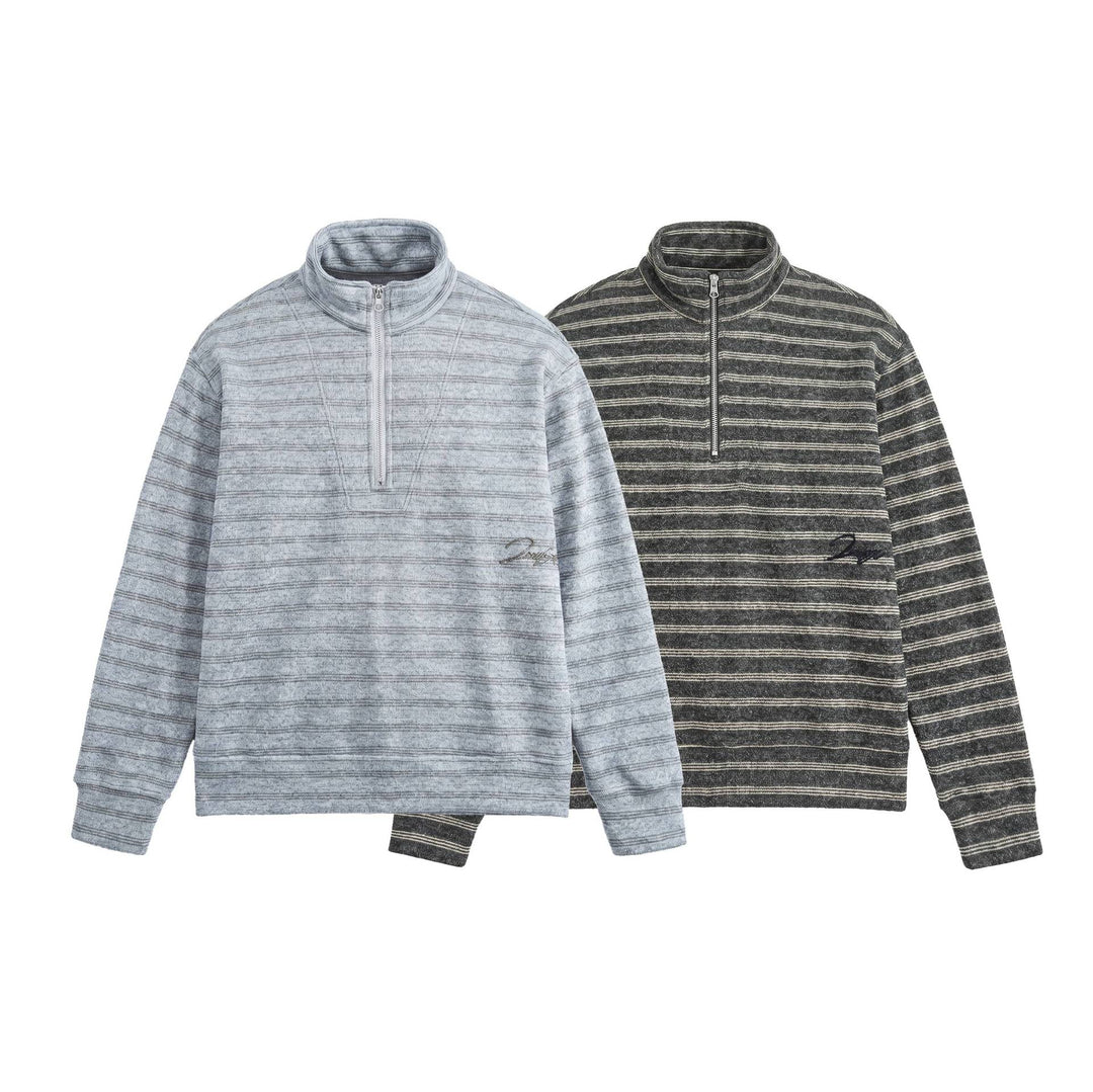 Herren Strukturiertes Halbzip-Strickpullover mit Stehkragen Nord Taschen