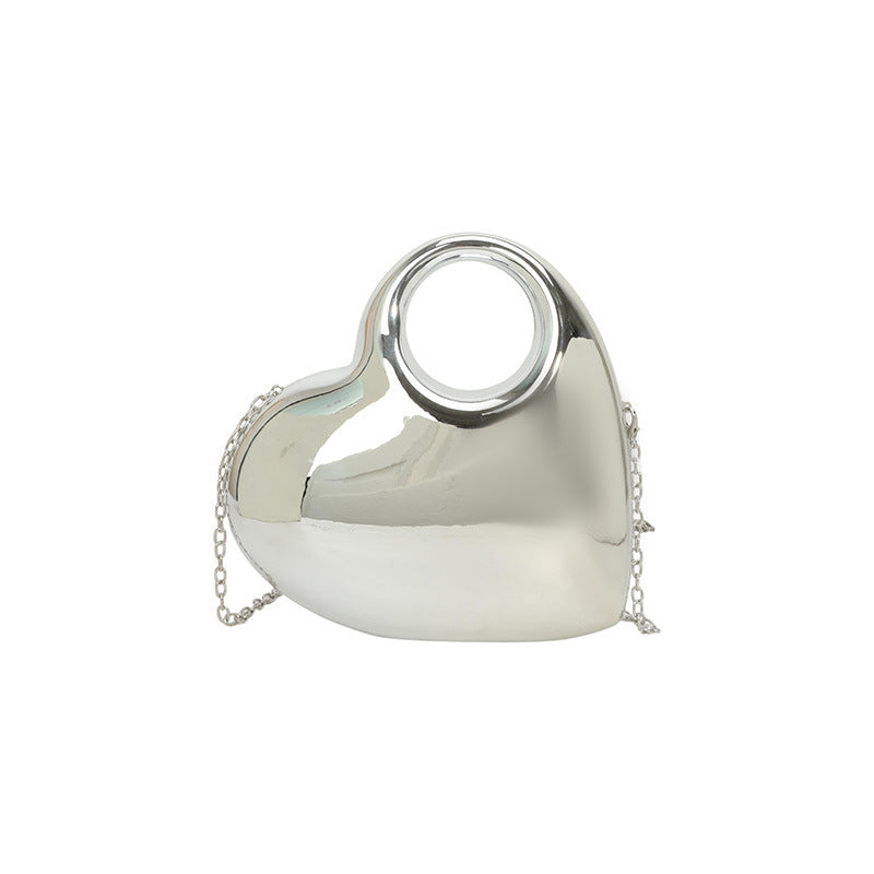 Damen herzförmige Clutch mit glänzendem Finish Nord Taschen