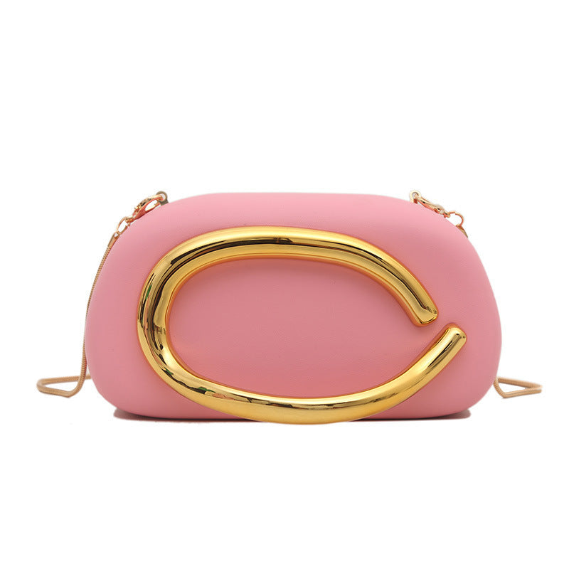 Damen modische Clutch mit doppeltem goldenen Akzent Nord Taschen