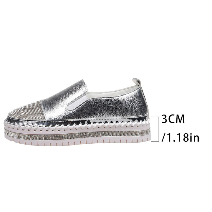 Damen nan glänzende Slip-On Plateau-Sneaker mit geflochtenem Rand und elastischem Einsatz Nord Taschen