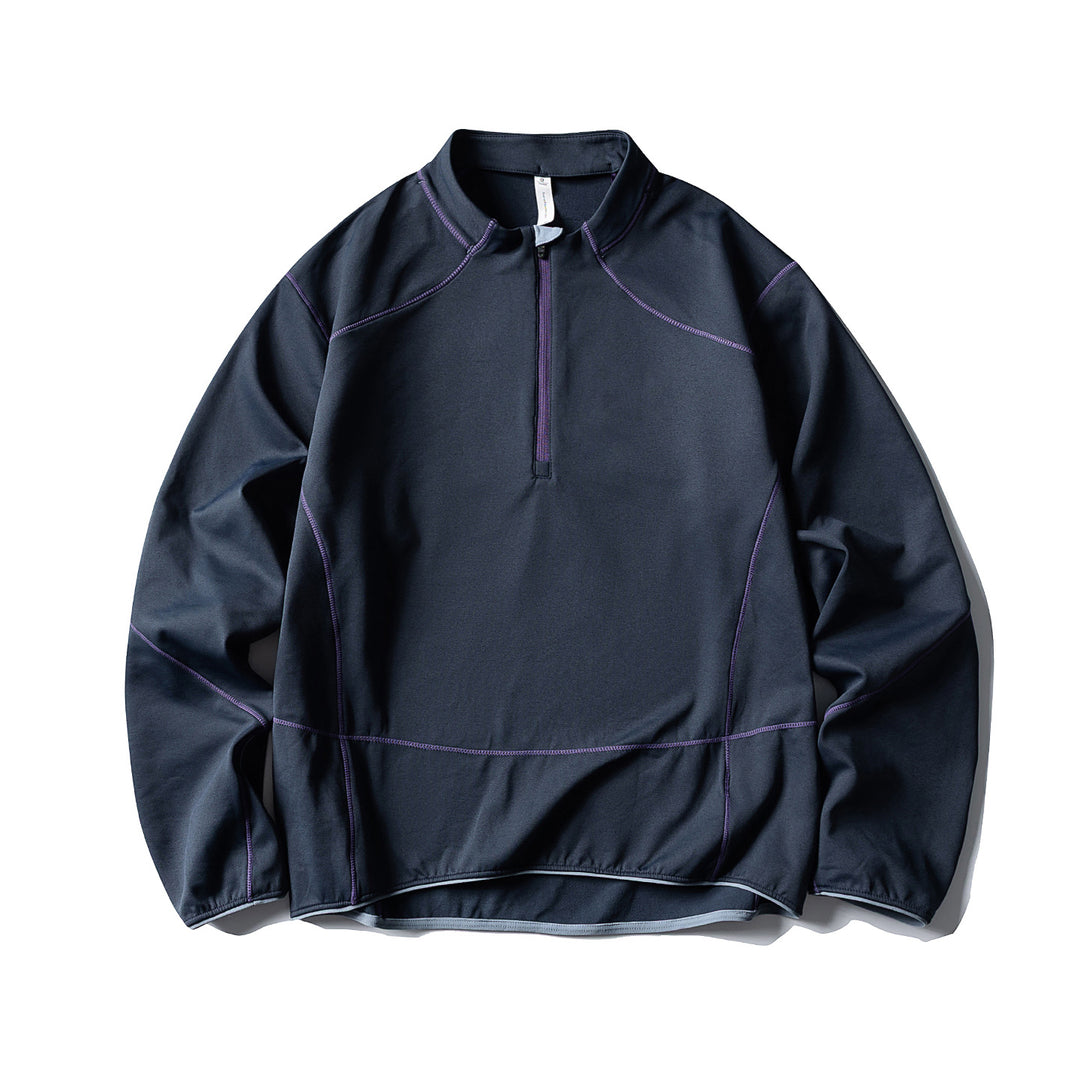 Unisex Halbzip-Fleecepullover mit Stehkragen, Flachnähten und verstellbarem Saum Nord Taschen