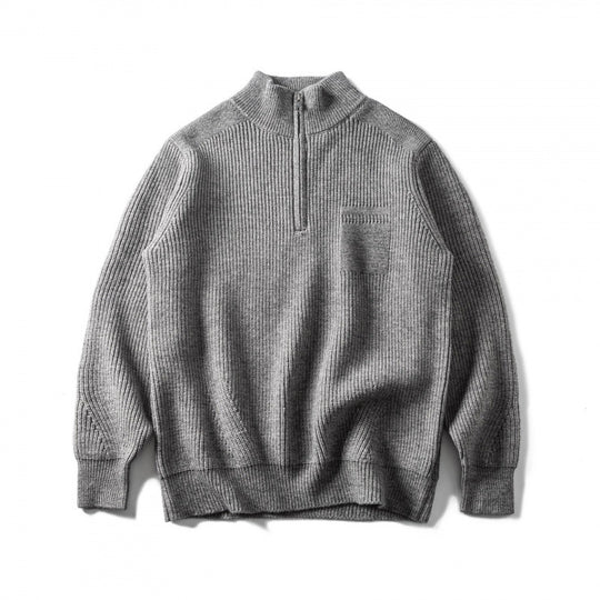 Unisex Grobgestrickter Halbzip‑Pullover mit Troyerkragen und Brusttasche Nord Taschen