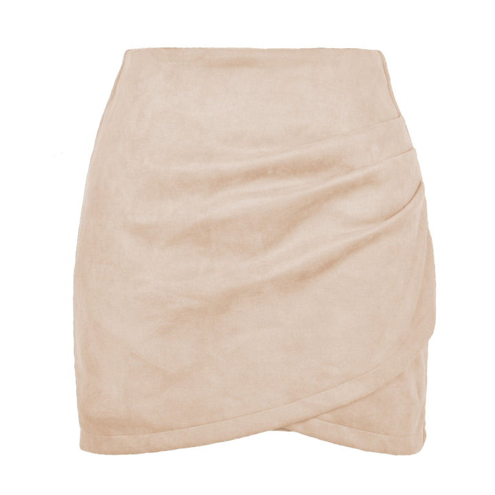 Damen High-Waist Wickelrock aus samtigem Mikrofaser