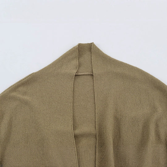 Damen Wickel-Strickpullover mit Gürtelring und tiefem V-Ausschnitt Nord Taschen