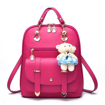 Damen Rucksackhandtasche mit verspieltem Teddy-Anhänger Nord Taschen