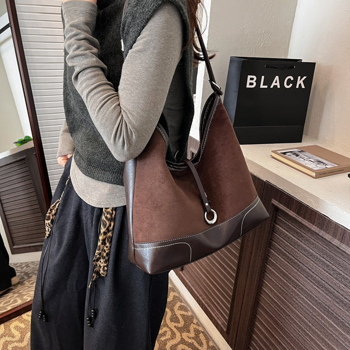 Damen elegante Tote Bag mit authentischen Veloursleder-Elementen Nord Taschen