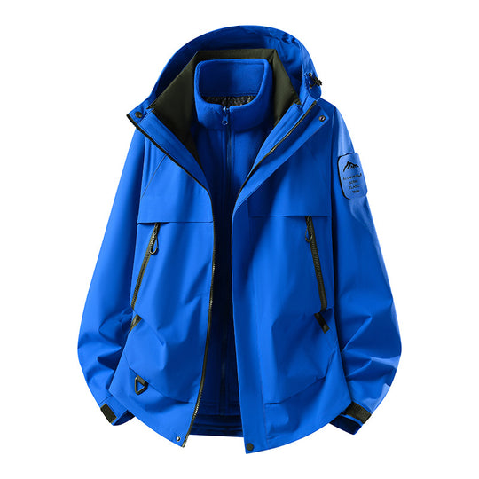 Herren modulare wasserdichte Outdoorjacke mit herausnehmbarer Fleece-Innenjacke, Kapuze und Reißverschlusstaschen Nord Taschen