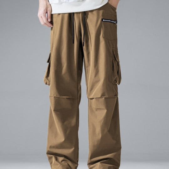Herren Baggy‑Utility‑Cargohose mit Mehrfachtaschen, verstärkten Knieeinsätzen & Kordelbund Nord Taschen