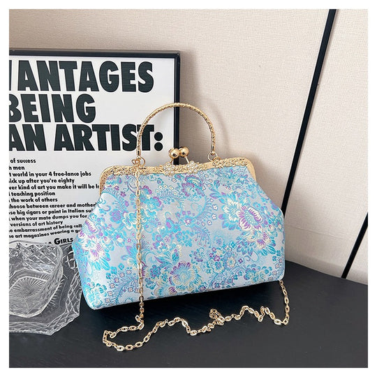 Damen Vintage-Tasche mit floralem Design und Kettenriemen Nord Taschen