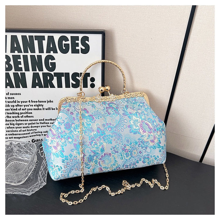 Damen Vintage-Tasche mit floralem Design und Kettenriemen Nord Taschen