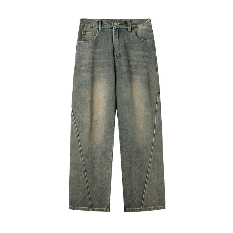 Split-Design-Jeans für Herren in Used-Optik