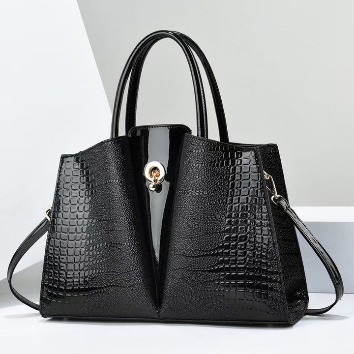 Damen elegante Handtasche mit modernem Krokodil-Design und glänzender Oberfläche Nord Taschen